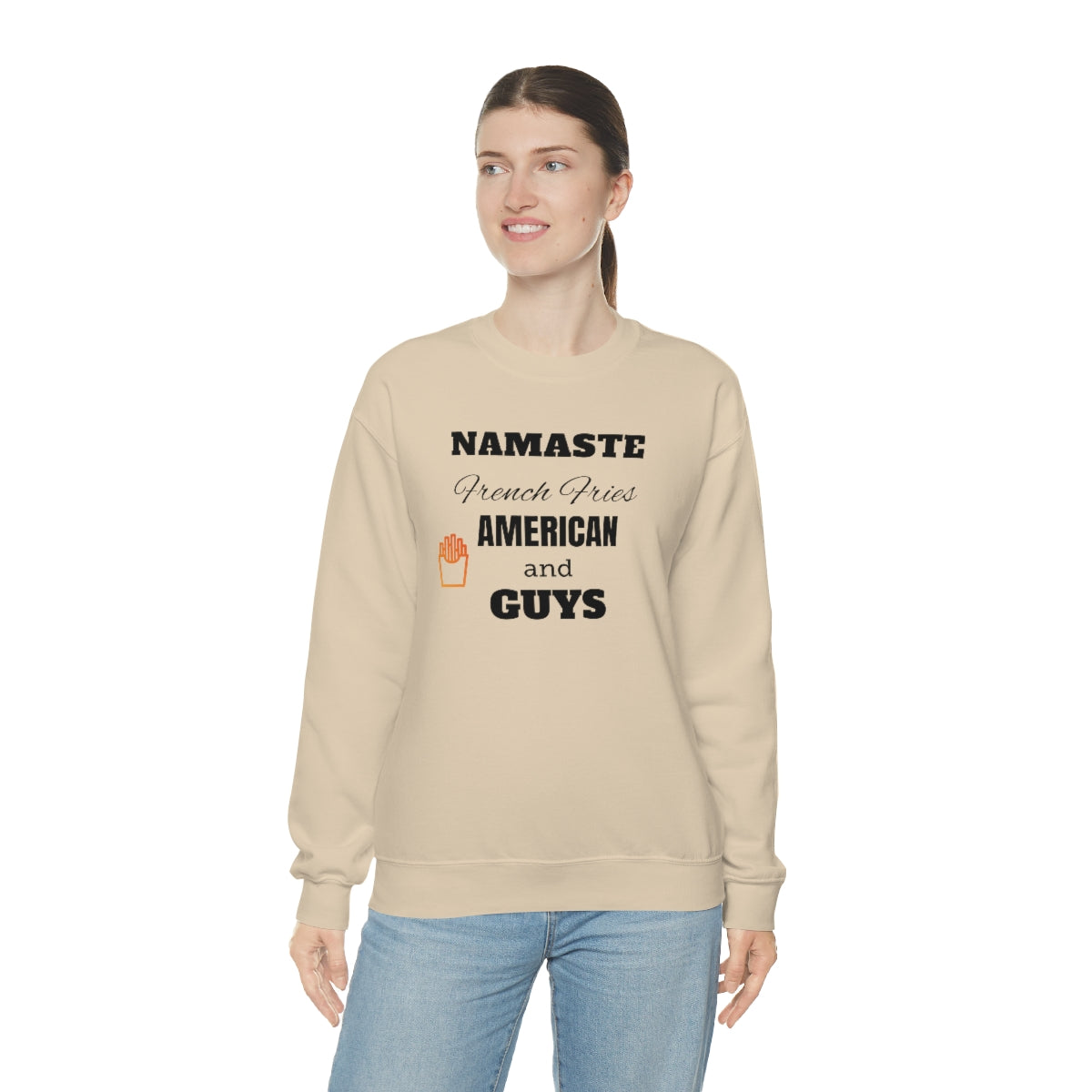 Namaste French Fries And American Guys Premium Unisex Sweatshirt