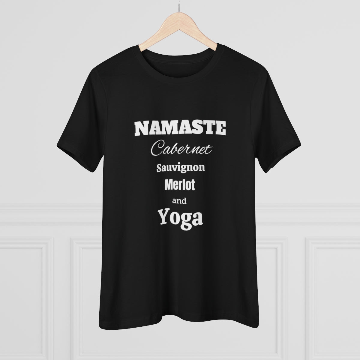 Namaste Wine and Yoga Women Soft T-Shirt