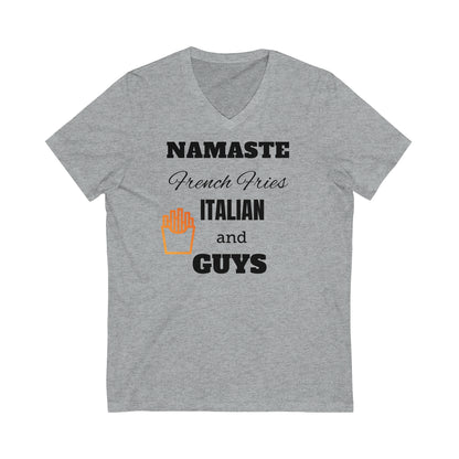 Namaste Italian Guys V-Neck Unisex Soft T-Shirt