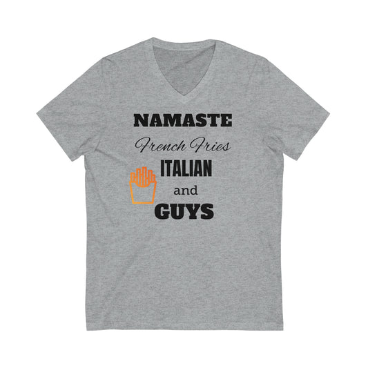 Namaste Italian Guys V-Neck Unisex Soft T-Shirt