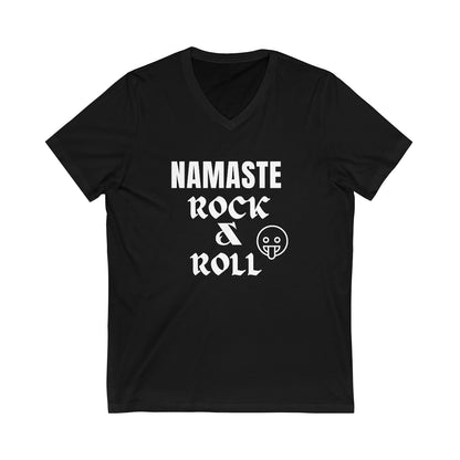 Namaste Rock & Roll Unisex V-Neck Soft T-Shirt