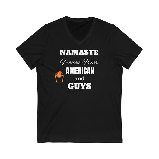 Namaste American Guys V-Neck Unisex Soft T-shirt